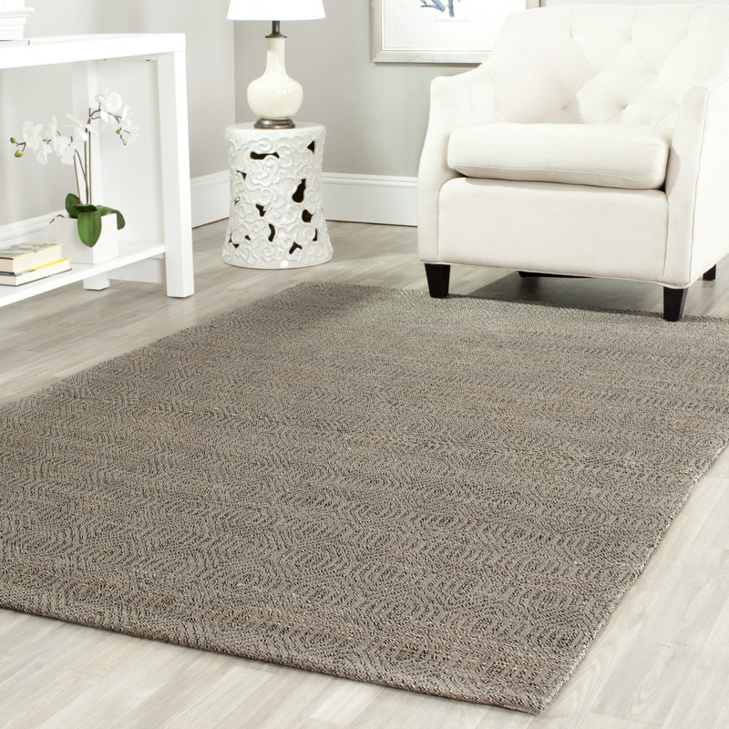 Tapis gris tissé à la main Adelmar, Rectangle 4 pi x 6 pi
