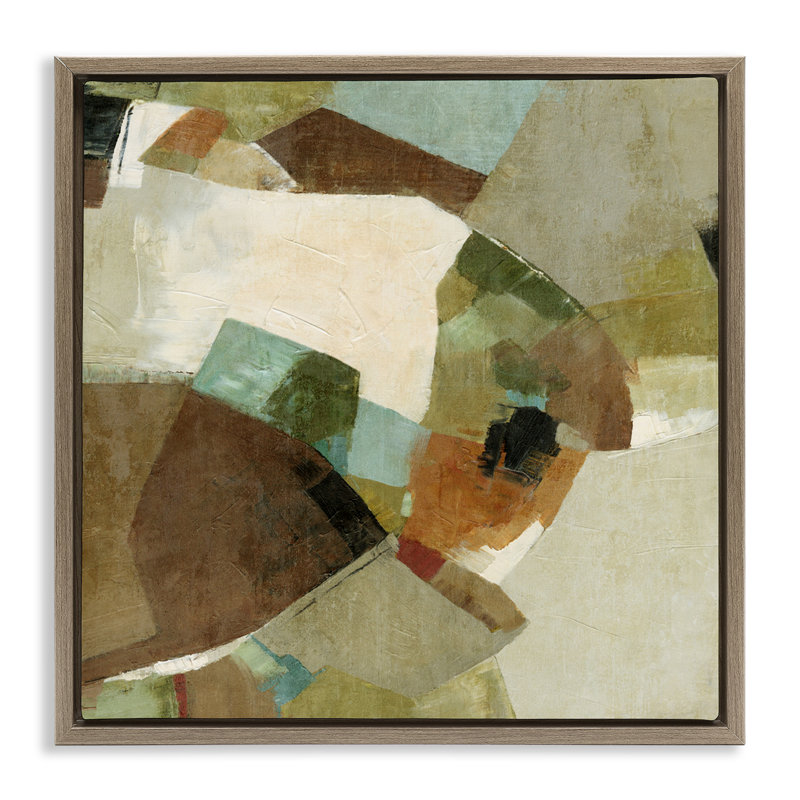 Cadre flottant Cliff Walk Earthy Composition, design par Suzanne Nicoll, H 25 po x l 25 po, Cadre flottant orme Montalcino