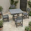 Ensemble de salle à manger d'extérieur 5 pièces en HDPE avec table carrée, 4 chaises et trou pour parasol-110468757