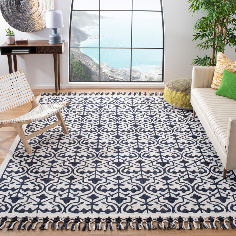 Ezmerelda Hand Tufted Performance Geometric Rug, Rectangle 4' x 6'