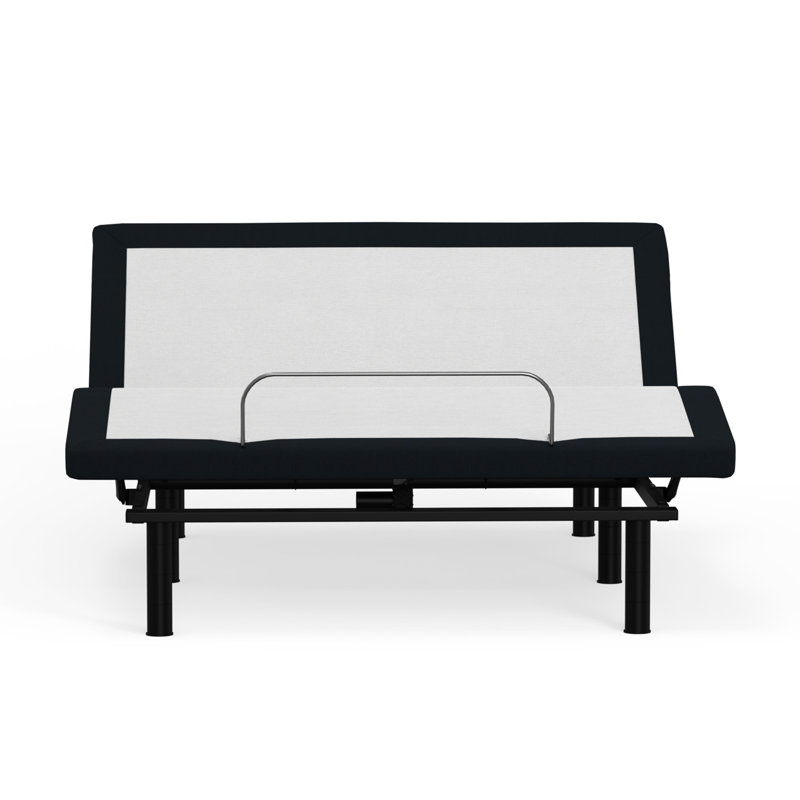 Model 3 Full Adjustable Base With Zero - Convenient Head And Foot Articulations, Wireless Control Grey Metal Bed For Feature Hassle- Memory Buttons, Remote