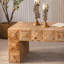 Table basse rectangulaire en bois massif et panneau de fibres à densité moyenne 47,24 po