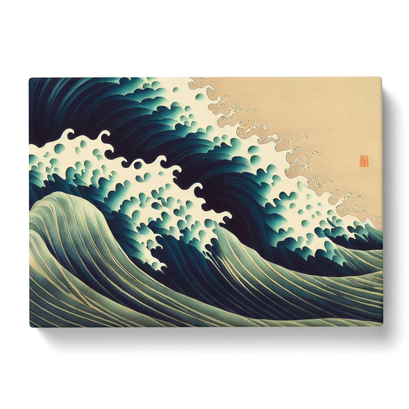Vintage Japanese Wave Vol.2 - Wrapped Canvas Print, 35cm H x 50cm W x 3cm D