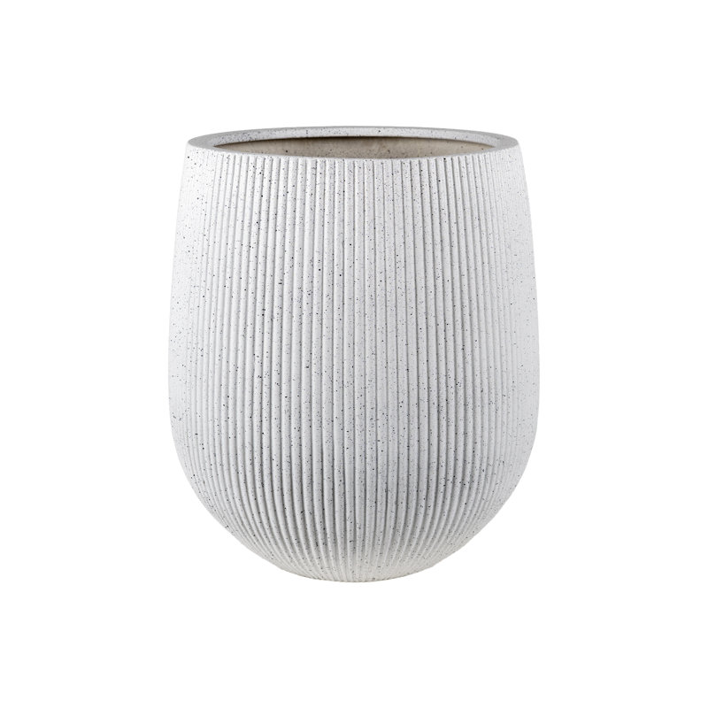 Pot à fleurs nervuré Wesham, L 19,5 po x l 19,5 po x H 21,75 po, Blanc moucheté