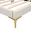 Lit de jour en lin beige avec tête de lit, accoudoirs et pieds robustes - Tête de lit classique et confortable-118281496-118281493