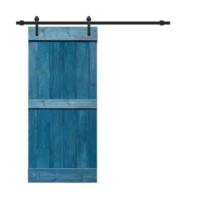 Porte de grange à panneaux et en bois avec quincaillerie d'installation