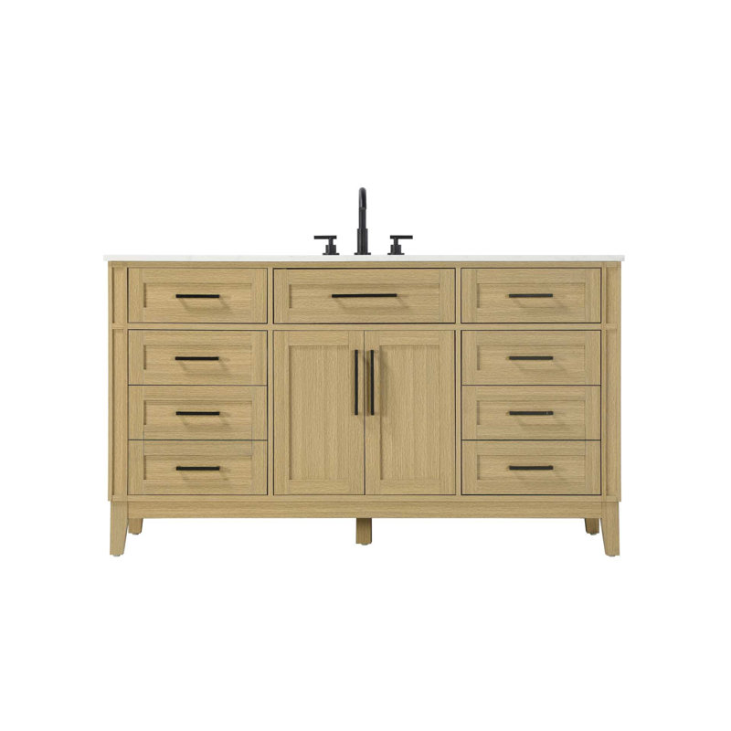 Meuble-lavabo simple 60 po brun miel, 60", Brun miel