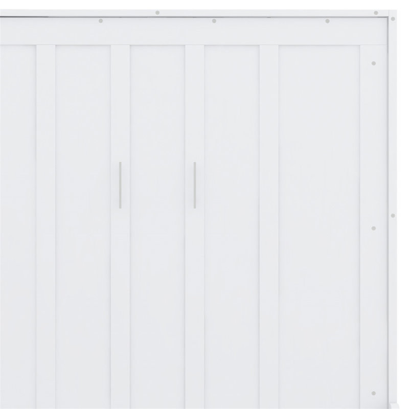 Grand lit escamotable mural avec coussin, Blanc