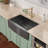 36" Matte Black Undermount Farmhouse Apron Front Kitchen Sink 16 Gauge Stainless Steel Single Bowl Kitchen Sink with Bottom Grid-86385480-91285837