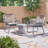 Milan 3pc chat set - modern outdoor furniture set with cushions for patio, garden, or balcony conversations