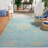 Kenya Hand Knotted Wool/Cotton Floral Rug in Light blue-33000814