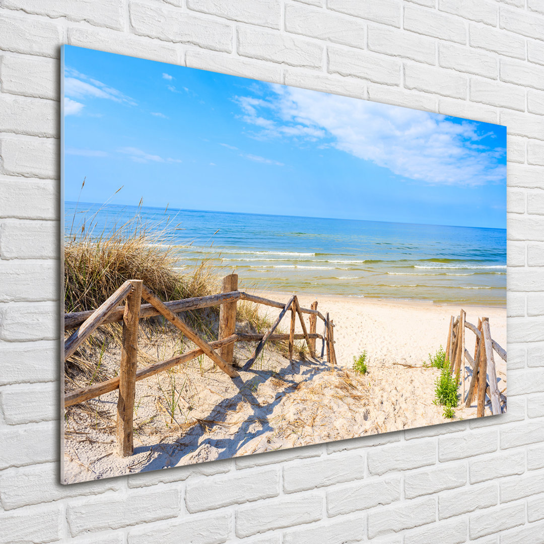 Glasbild Eingang zum Strand