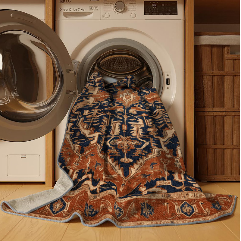 Tapis brun lavable à la machine, Rectangulaire 2 pi x 3 pi