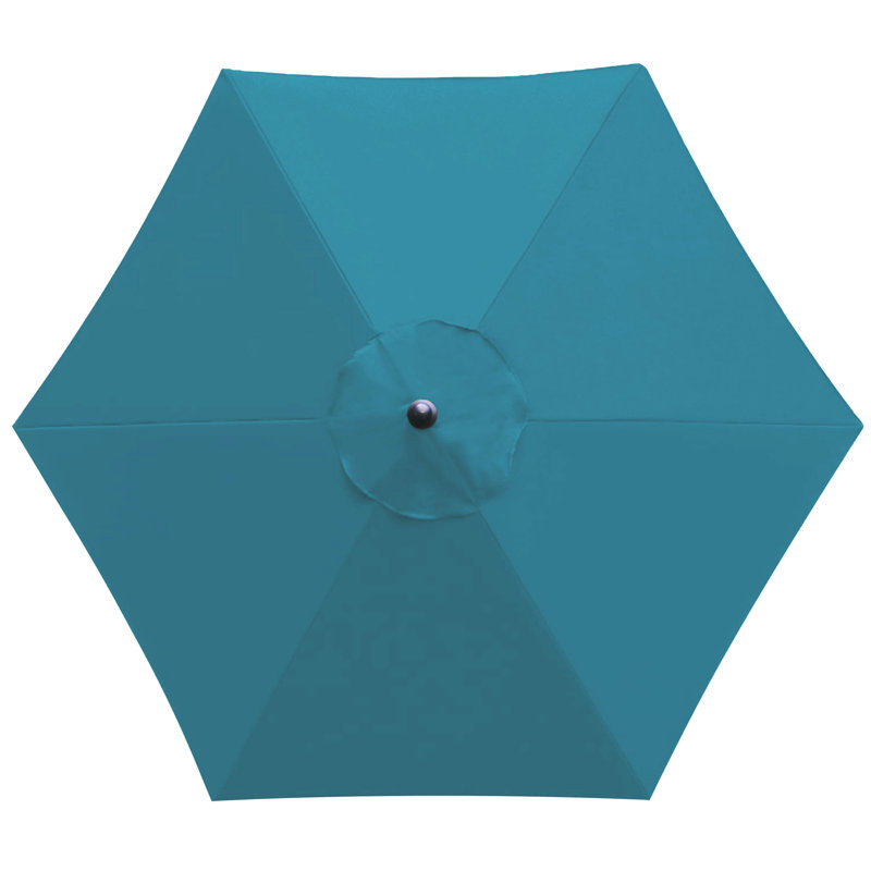 Housse de remplacement pour parasol de terrasse de 7,5 pi avec 6 couvertures de marché (pavillon seulement), Turquoise