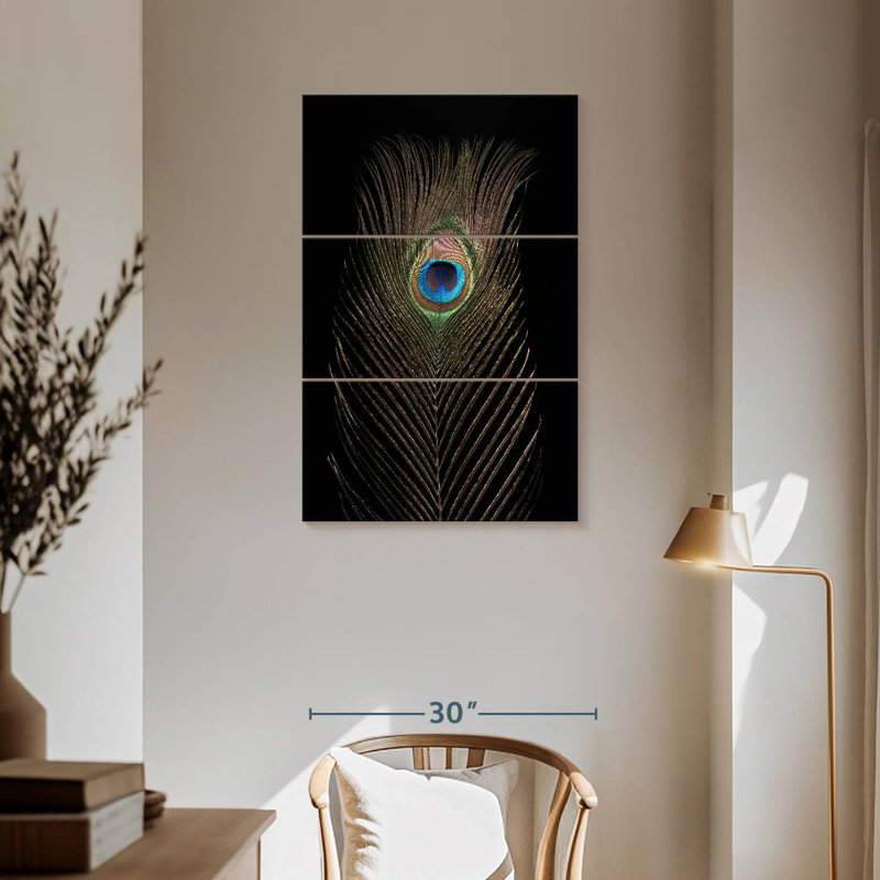 Brampt Posh Peacock Feather, 57" H x 36" W