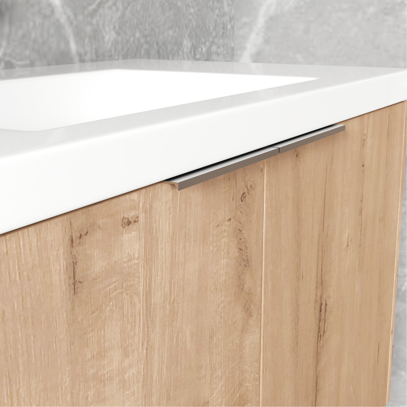 Meuble-lavabo mural 36 po avec lavabo et armoire latérale 36 po offrant beaucoup de rangement et un design élégant.