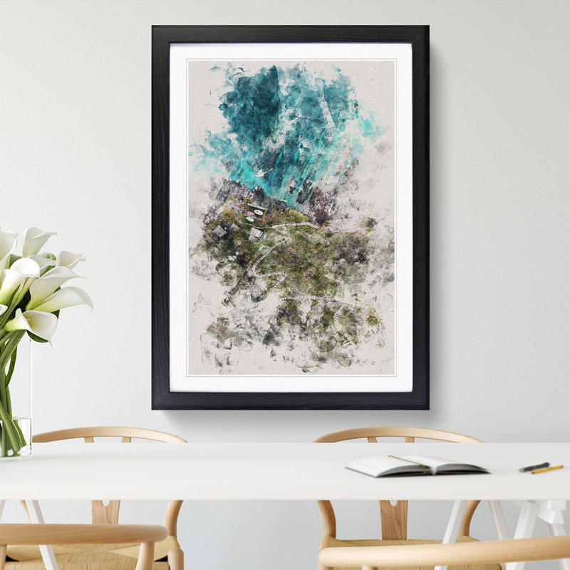 High Above Asturias in Spain - Picture Frame Graphic Art, Black Framed, 48cm H x 36cm W x 2cm D