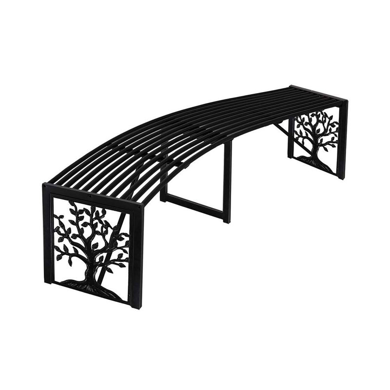 Banc de jardin incurvé en métal