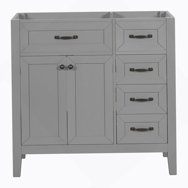Meuble-lavabo 36 po sans lavabo, base d'armoire seulement, armoire de salle de bain, Noir
