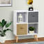 Sybil Freestanding 4 Cube Storage Cabinet Unit Bookcase w/ 2 Drawer