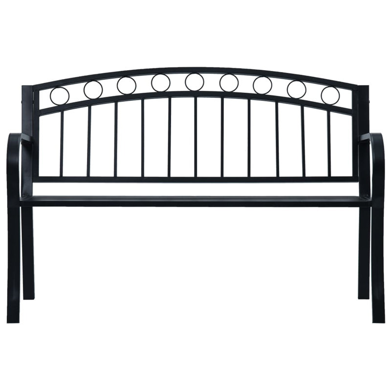 Banc de jardin en acier Ahmonie, Noir