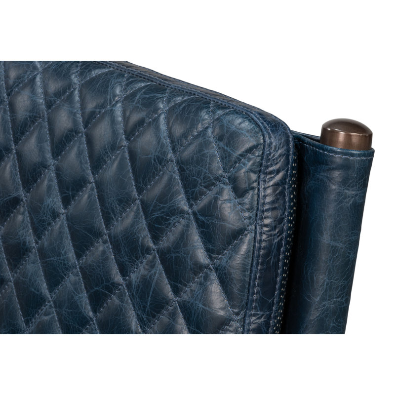 The Harley Leather Arm Chair, Chateau Blue
