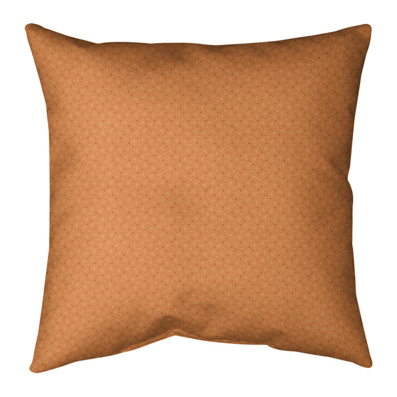 Oreiller carré Katelyn Elizabeth, Polyester/ Bourre en polyester, 18" x 18", Orange clair