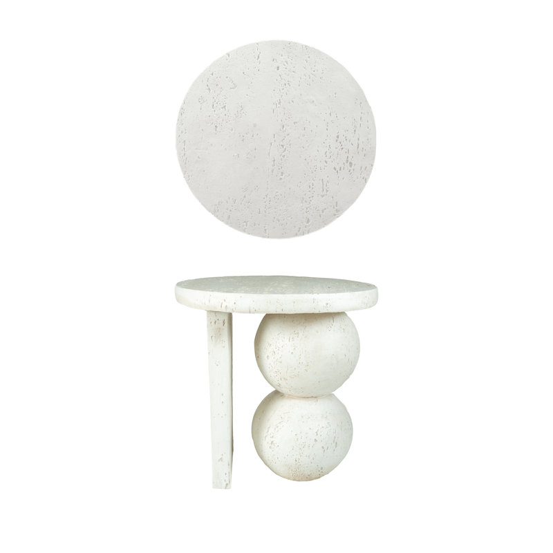 Resin and Stone Powder Accent Table