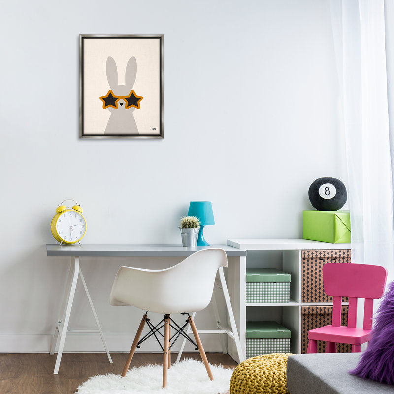 "Bunny & Star", lunettes de soleil encadrées sur toile flottante par Jessica Beck, H 21 po x l 17 po