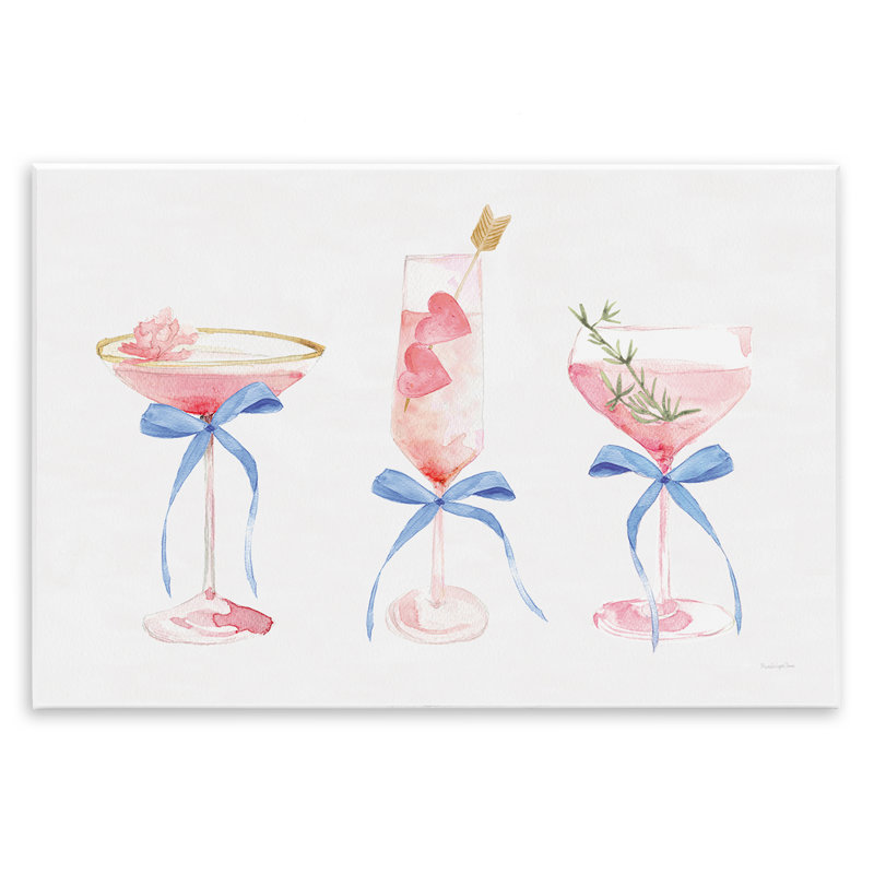 Plaque murale Flirty Champagne Cocktail, design par Mercedes Lopez Charro, H 13 po x l 19 po