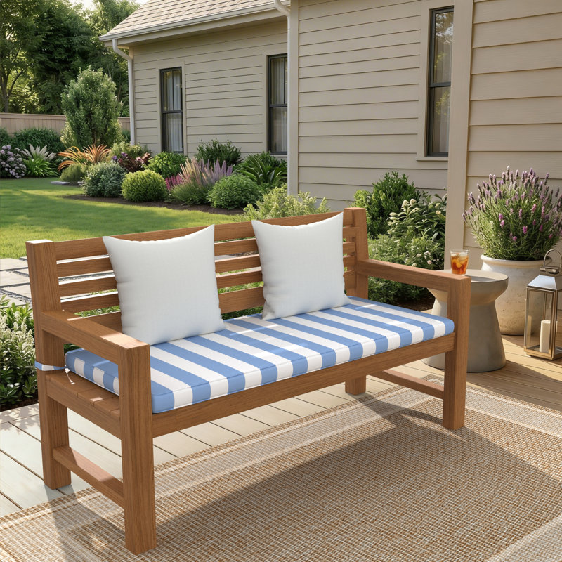 Sunbrella® Indoor/Outdoor Bench Seat Cushion, 3" Thick, 40" W x 17" D, Sunbrella® Refuge Ocean