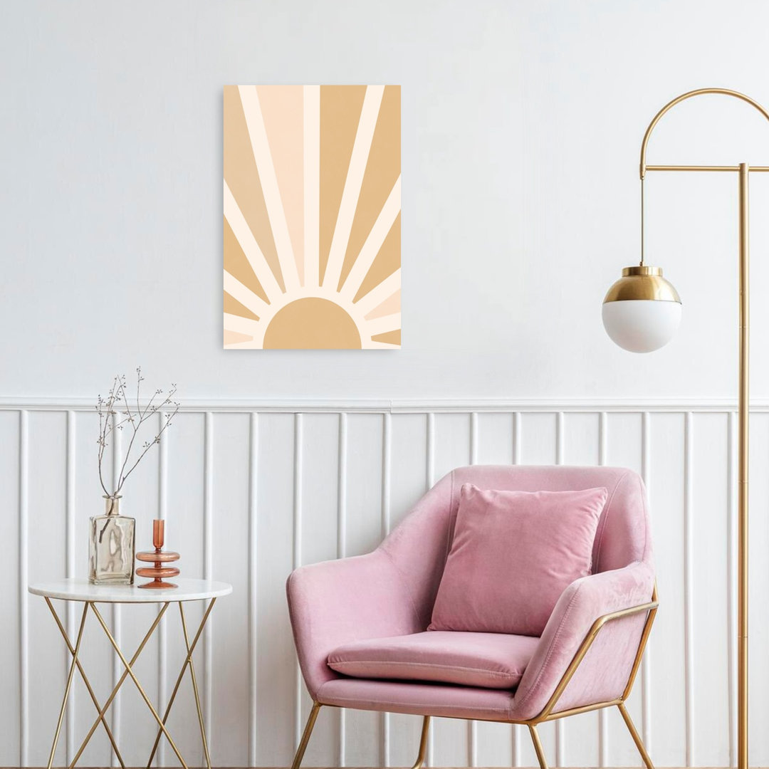 Warm Horizon Abstract Sunrise Sunset Wall Art Print