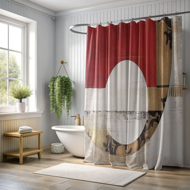 Daoudiate Abstract Shower Curtain, 74"H x 71"W