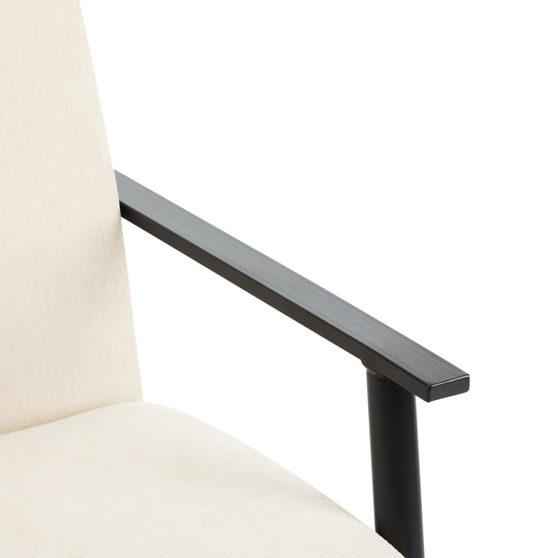 Comfortable 25.68" Lounge Chair In Beige With Upholstery And Strong Metal Legs For Office Modern Style Solid Base Area