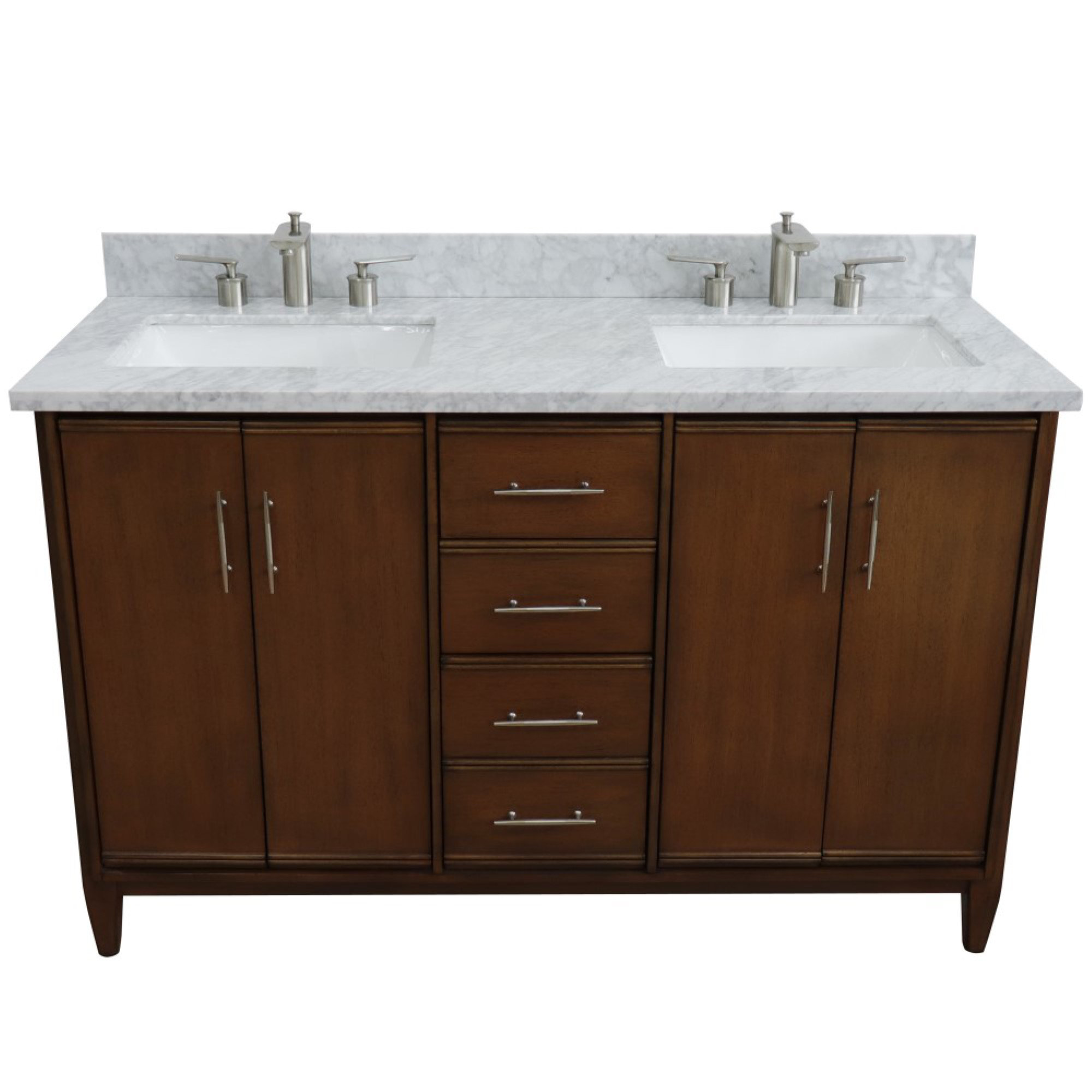 Wildon Home® Cherell 55'' Double Bathroom Vanity with White Carrara