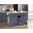 Kitchen Island With Rubber Wood Countertop-474447911