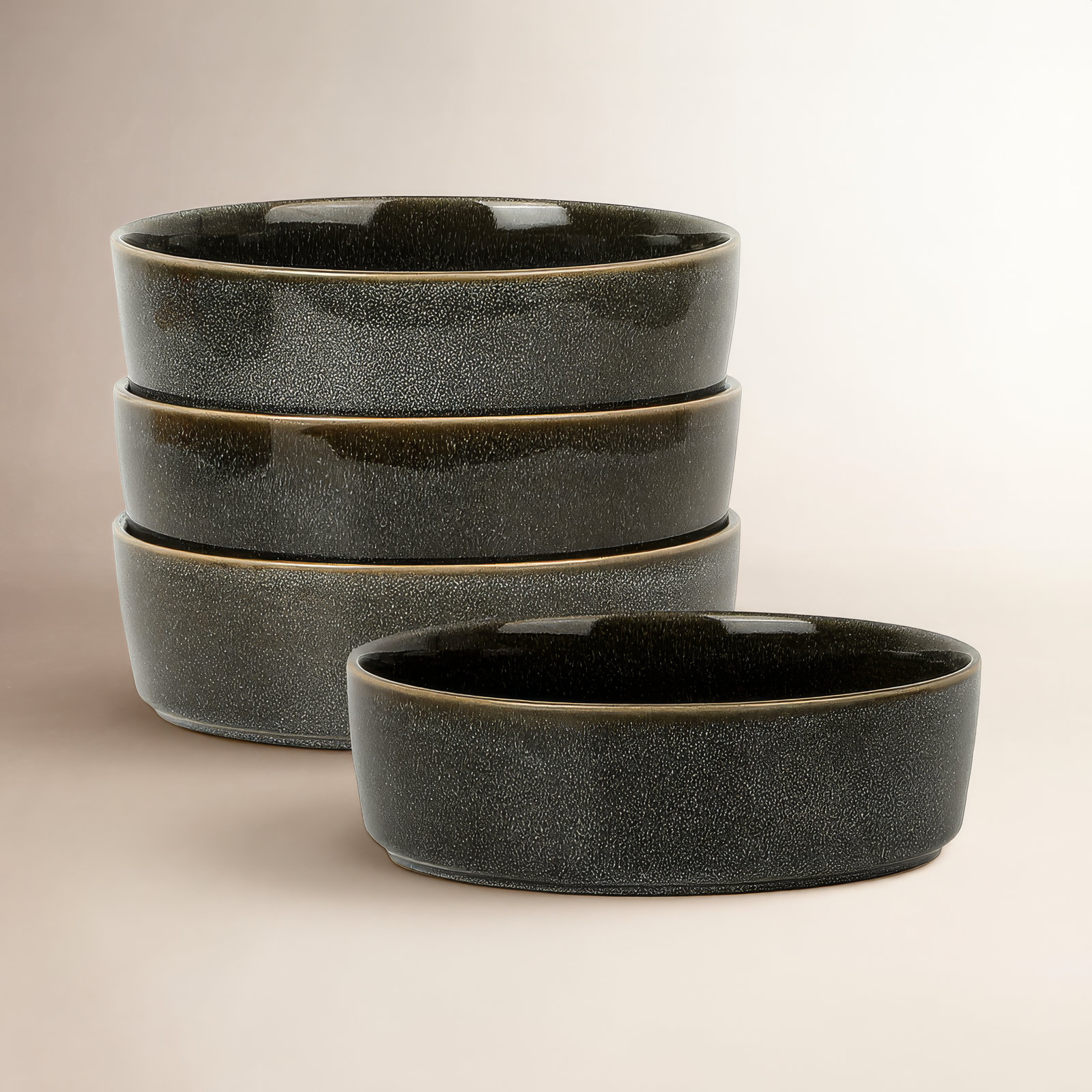 Eden Stoneware Pasta Bowl, Black