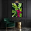 Aquarelle abstraite 88, art mural sur toile verte-741861999
