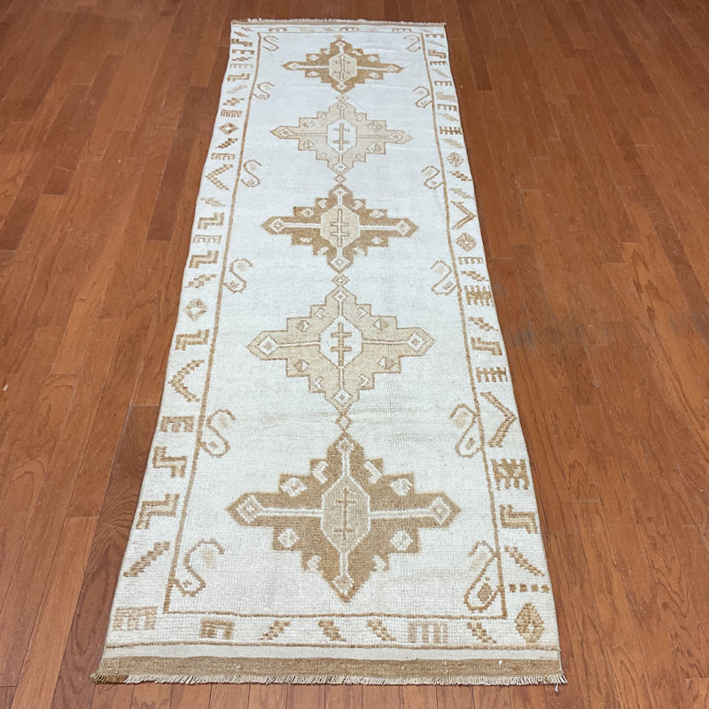  Handmade Turkish Oushak Wool Runner