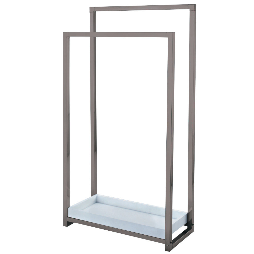 Kingston Brass Edenscape Freestanding 2-Tier Towel Rack, Brushed Nickel