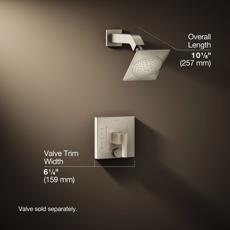 Garniture de douche avec inverseur Loure Rite-Temp, Nickel brossé éclatant, Traditionnel