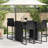Vidaxl Garden Bar Table Black Poly Rattan Large UV-Resistant Materials-116118492-116118491