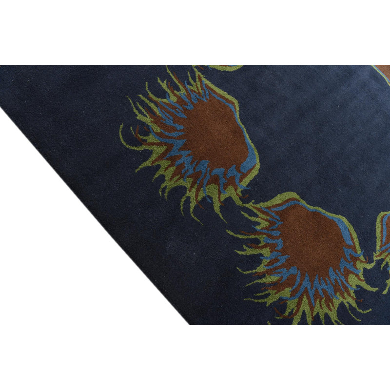 Tapis carré bleu marine Otto