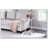Chrome Glass Side Table, Acrylic End Table, Glass Top C Shape Square Table with Metal Base