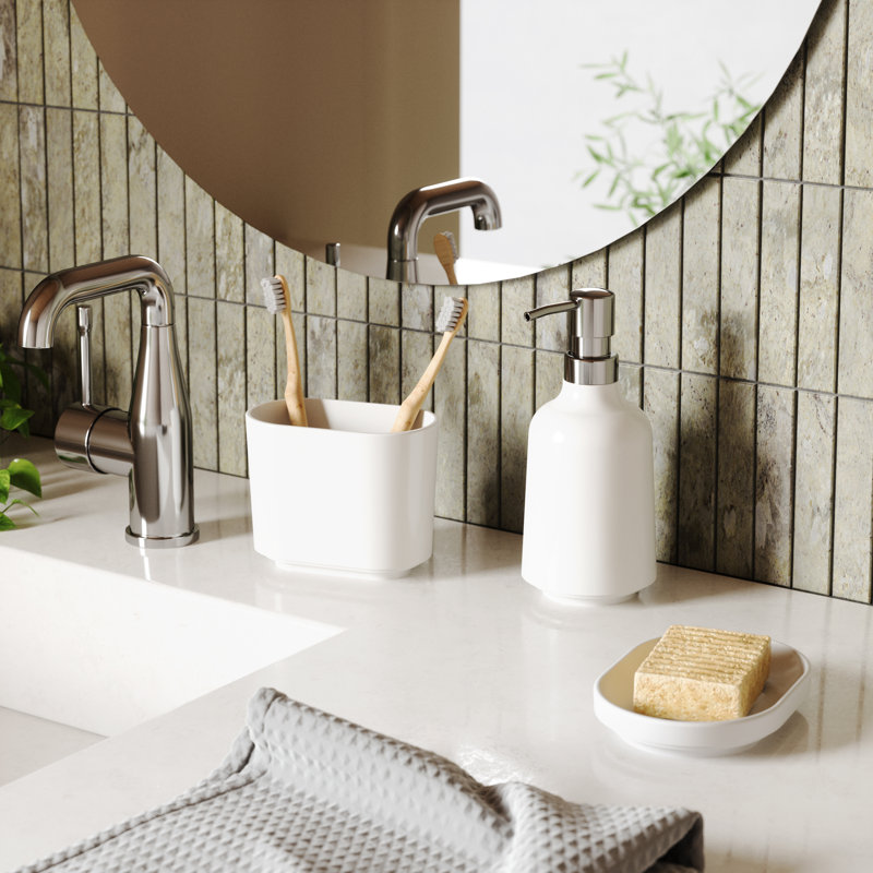 White Glossy Melamine Bathroom Soap Dish