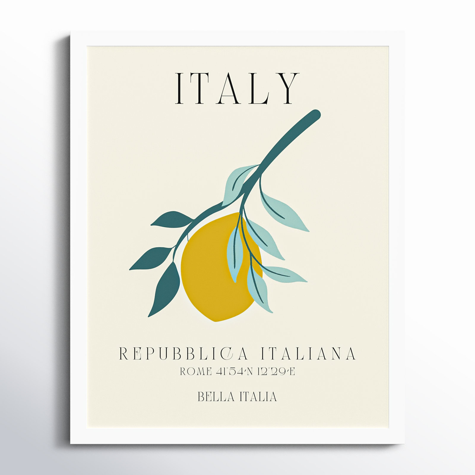 Mirando "Italy Travel Poster" Print, 17" W x 21" H x 1" D, White Framed