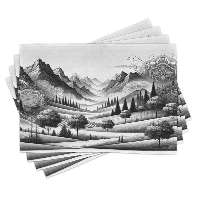 Ensemble de 4 paillassons Ambesonne Mountain