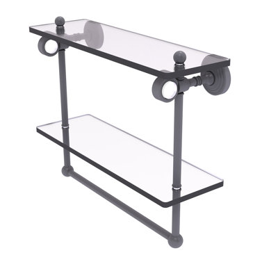 Jarrell 2 Piece Glass Tiered Shelf with Towel Bar