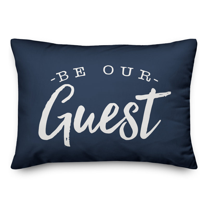 Textual Outdoor Throw Pillow, Navy