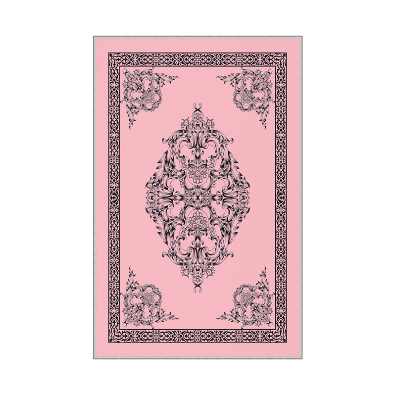 Premium Woven Area Rug (1.6 x 2.6 Feet), 100% Polyester, 0.3 in Pile Height | Antibacterial, Non-Slip PVC Dot Underside | Machine Washable, 3D Digital Print | Ideal for Living Room, Bedroom & Entryway Decor